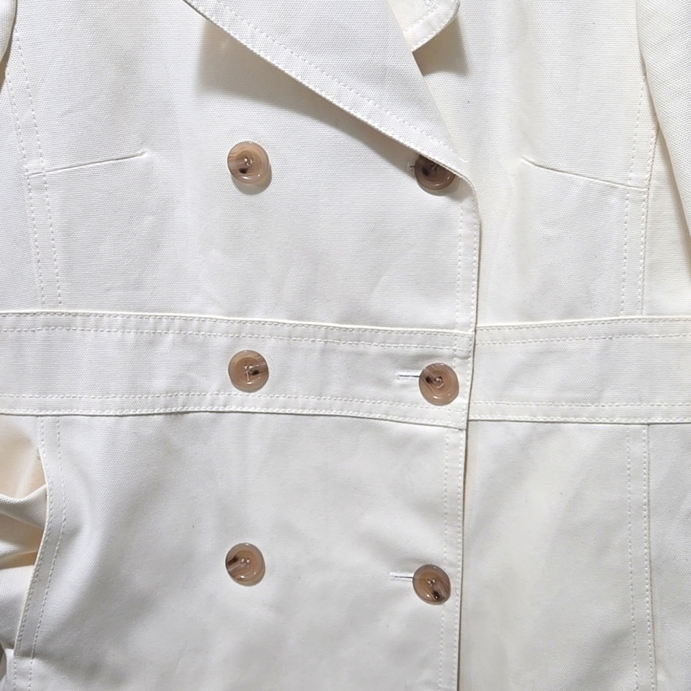Ann Taylor Women’s off white petticoat blazer. Size L Office, work, formal EUC - Picture 3 of 12